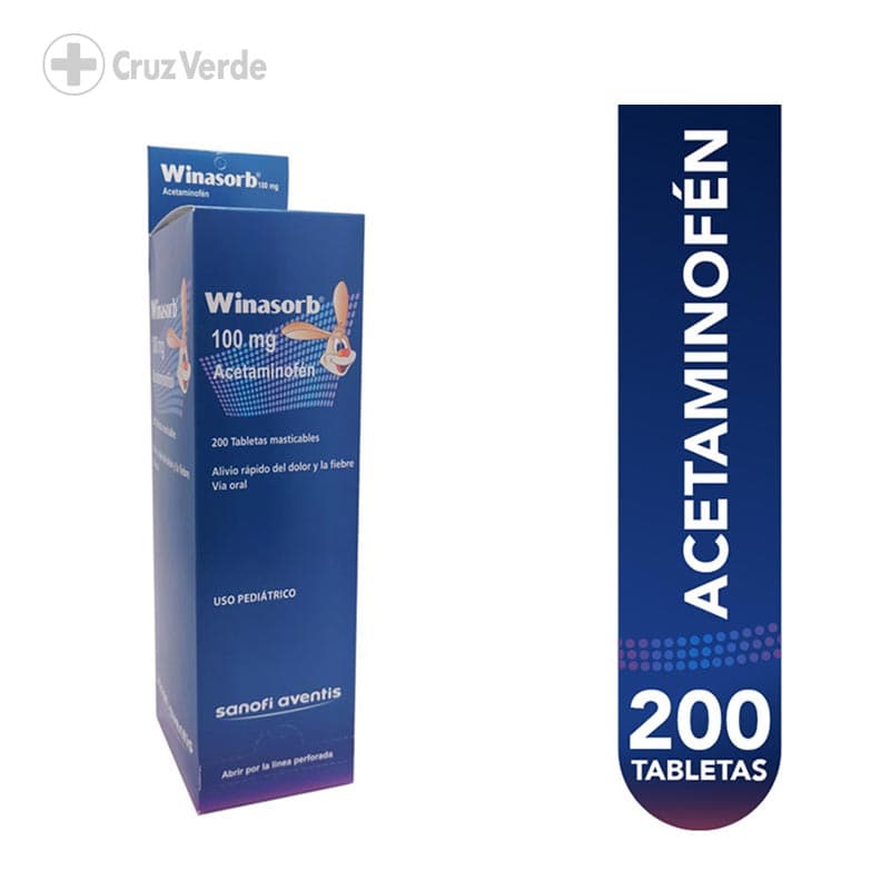 Winasorb Infantil 100mg 200 Tableta Masticable (disp)