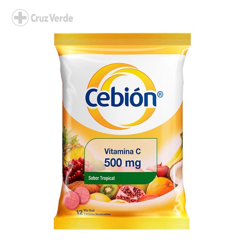 Cebion Tropical 500mg 12 Tableta Masticable (1 Sobre)