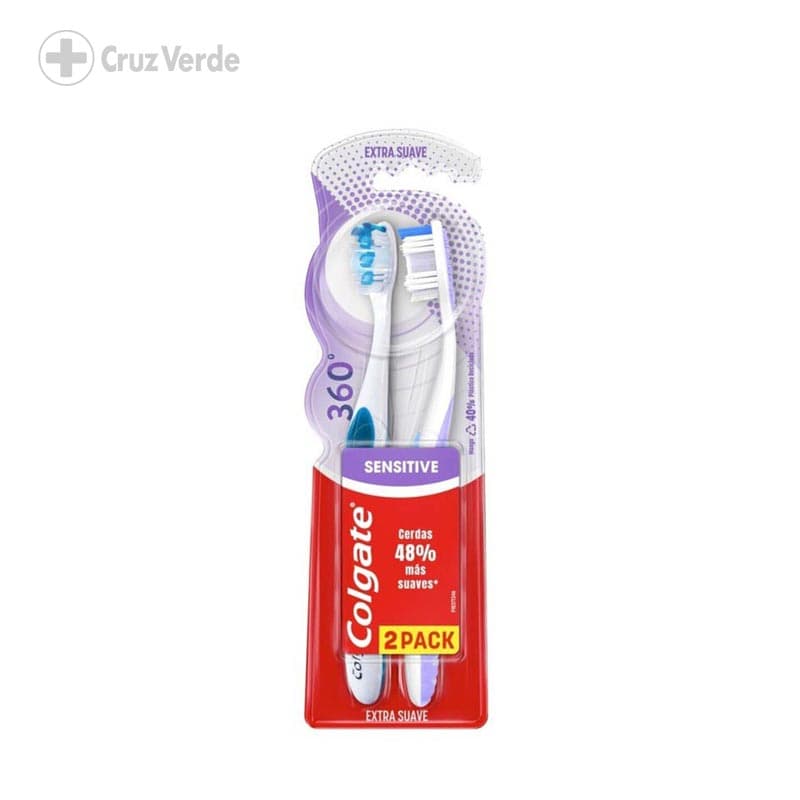 Colgate Cepillo Dental 360 Sensitive Pro Alivio Extra Suave 2 Unidad (2x1)