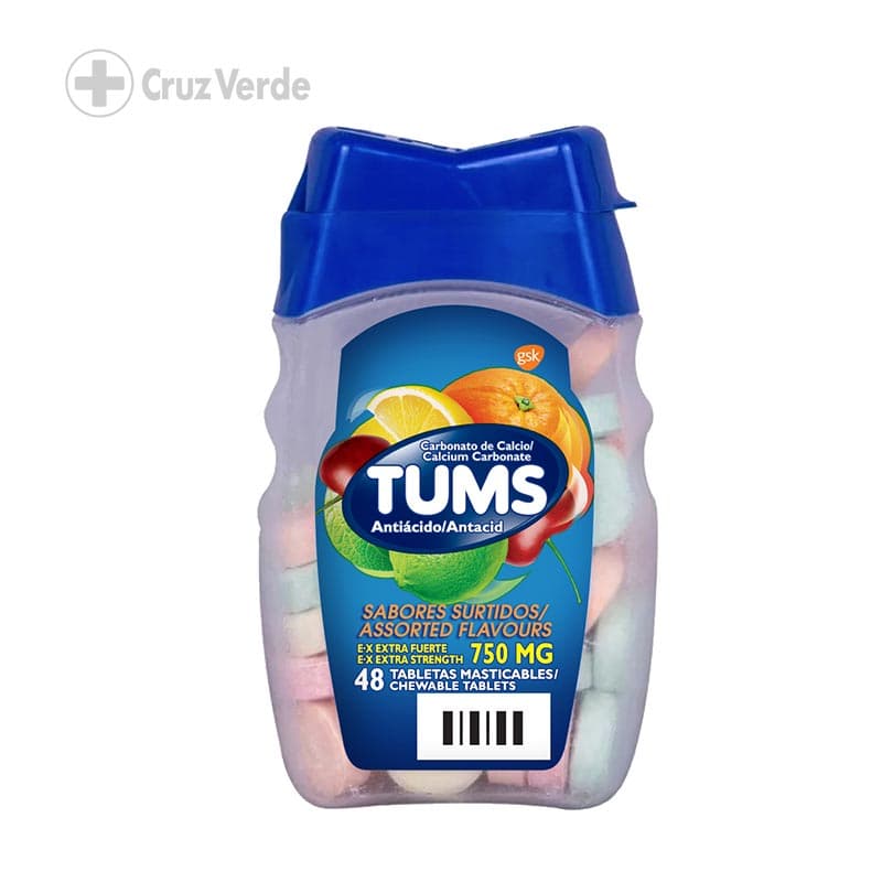 Tums E.x. Tropical 48 Tableta Masticable