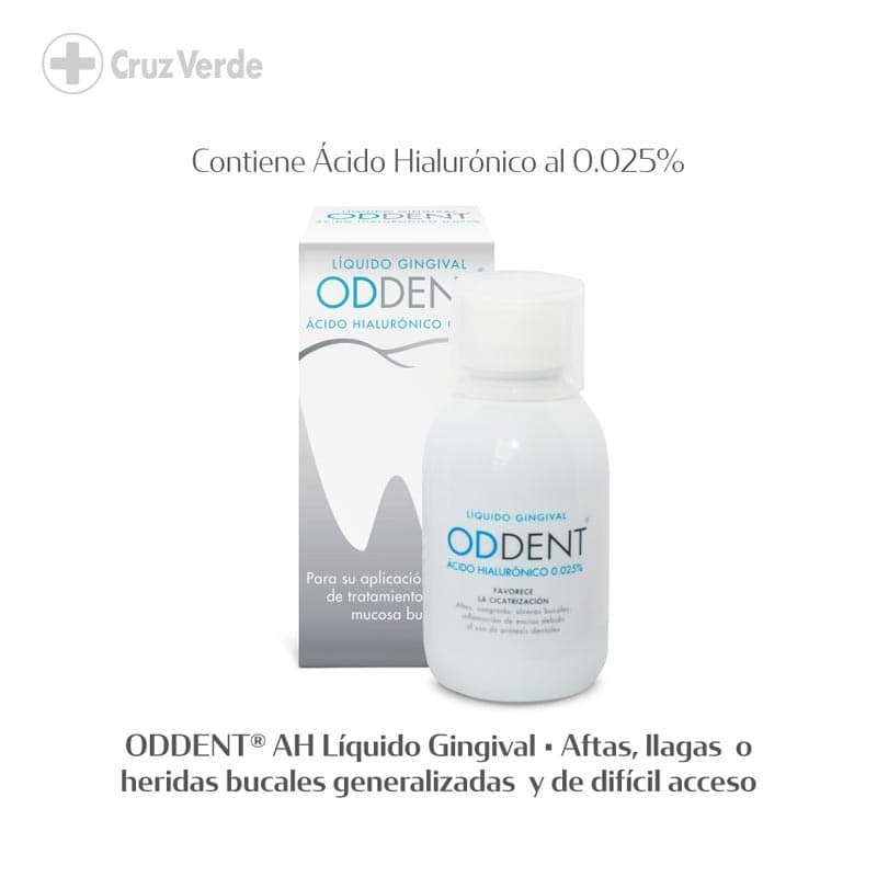 Oddent Acido Hialuronico Cicatrizacion Etiqueta Gris 0.025% 150ml Enjuague Bucal