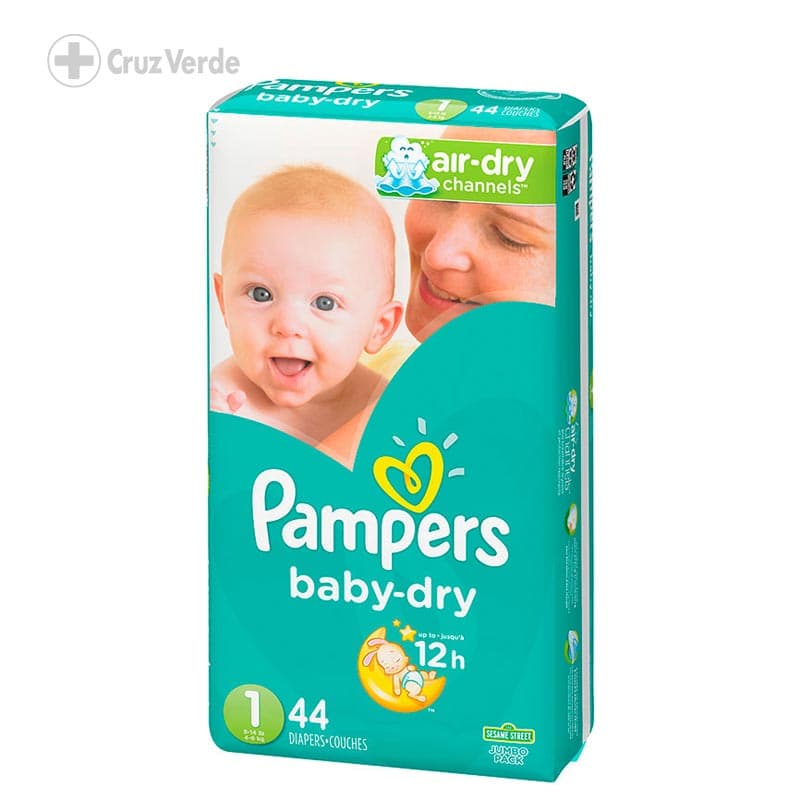 Pampers Pañal Baby Dry 44 Unidad Talla 1