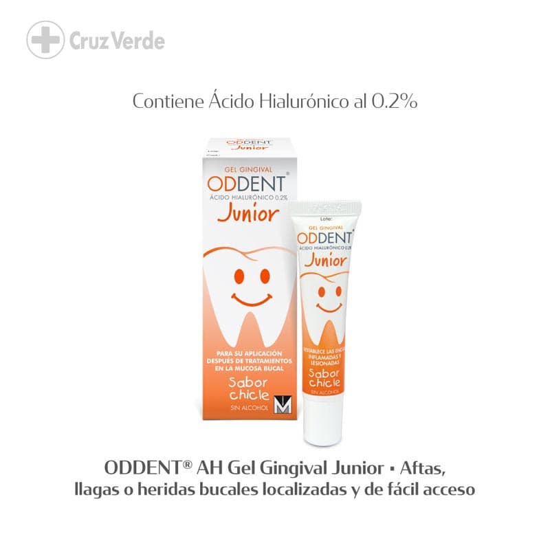 Oddent Gingival Acido Hialuronico Junior Aftas Etiqueta Naranja 0.2% 15ml Gel Oral