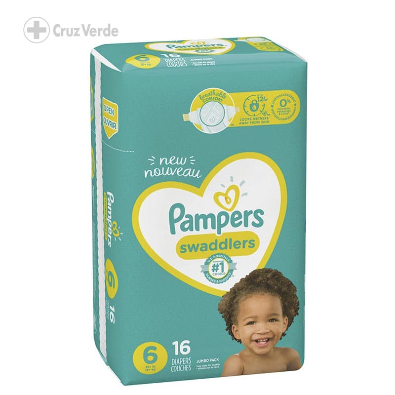 Pampers Pañal Swaddlers Jbo 16 Unidad Talla 6