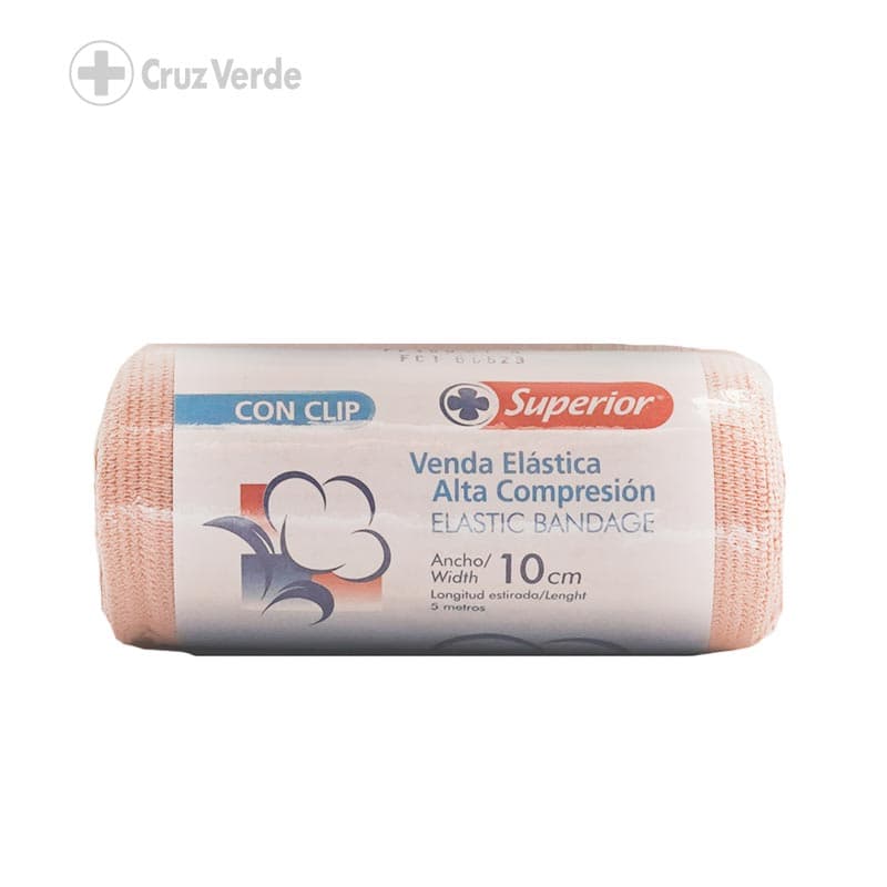 Superior Venda Elastica Con Clip 1 Rollo 4"x5m