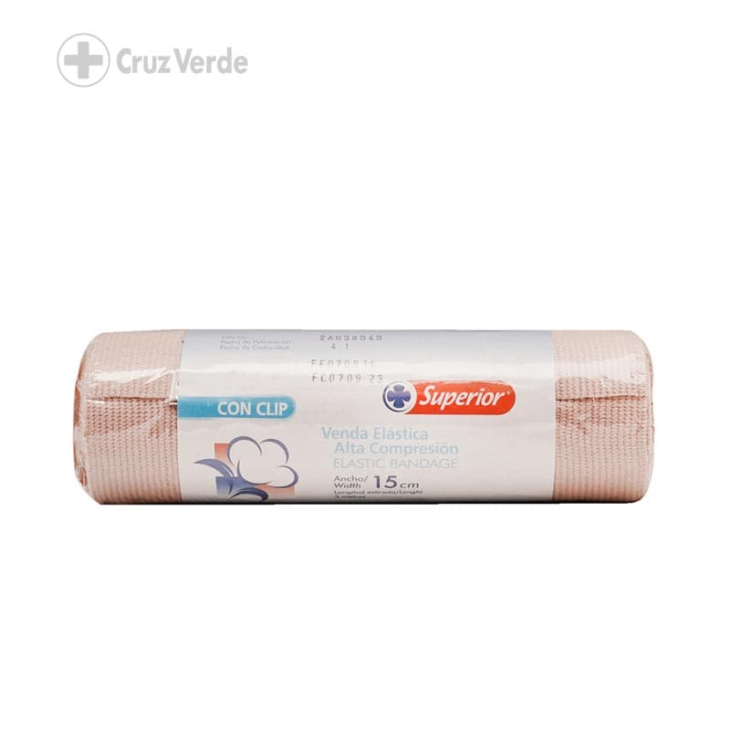 Superior Venda Elastica Con Velcro 1 Rollo 6"x5m