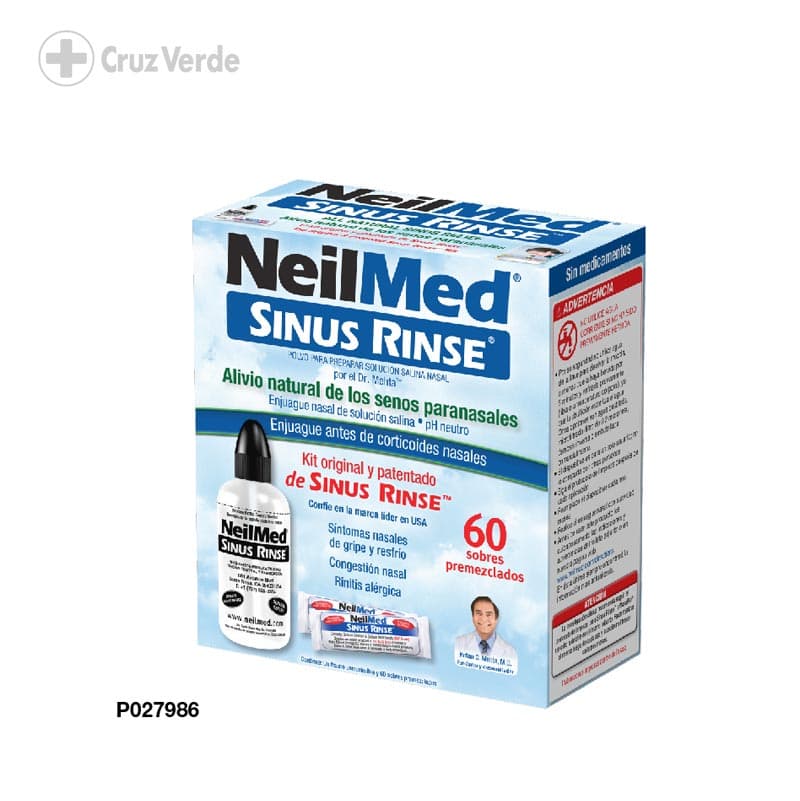 Sinurinse Irrigador Nasal Adulto Frasco 240ml Y 60 Sobre (kit)