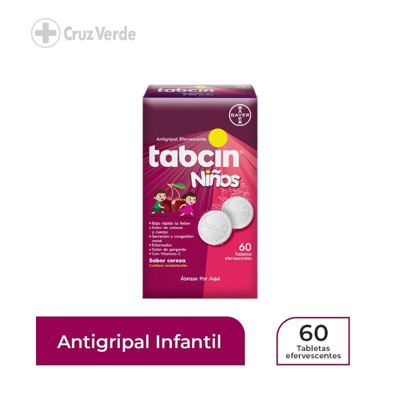 Tabcin Niños Cereza 60 Tableta Efervescente (disp)
