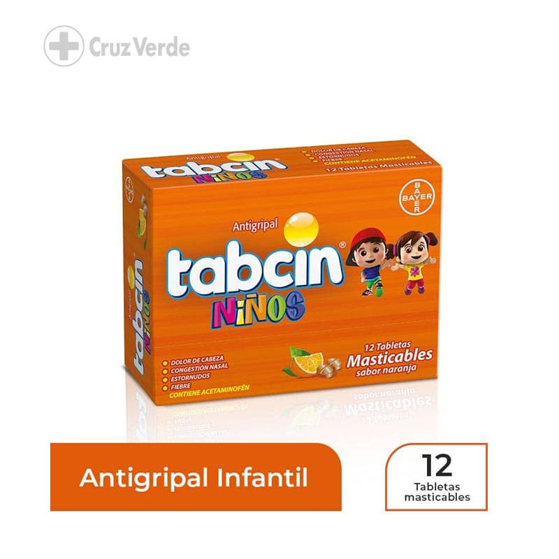 Tabcin Niños Naranja 12 Tableta Masticable