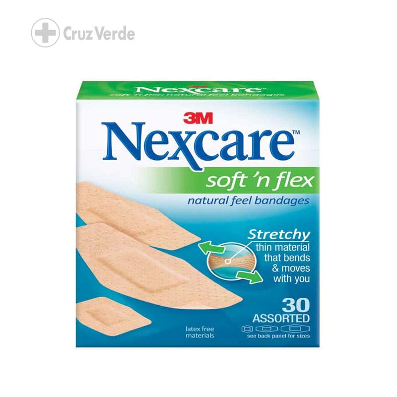 3m Nexcare Curitas Soft &amp; Flex Aterciopelada 30 Unidad