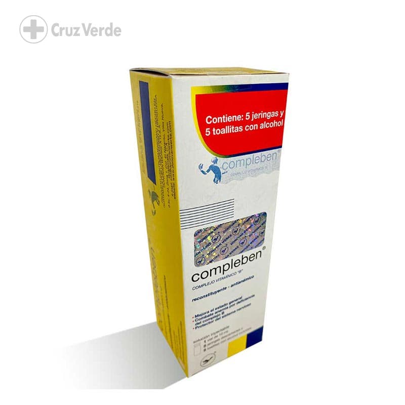 Compleben 1 Solucion Inyectable Im 10ml (+5 Jeringas + 5 Toallas Alcohol)
