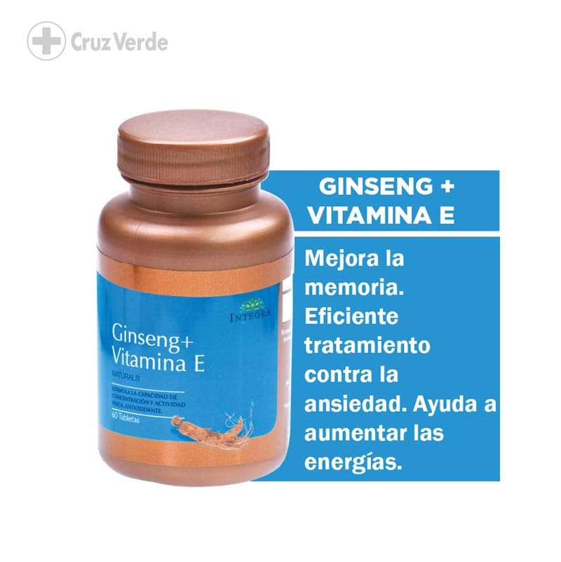 Ginseng + Vitamina E Integra 60 Tableta