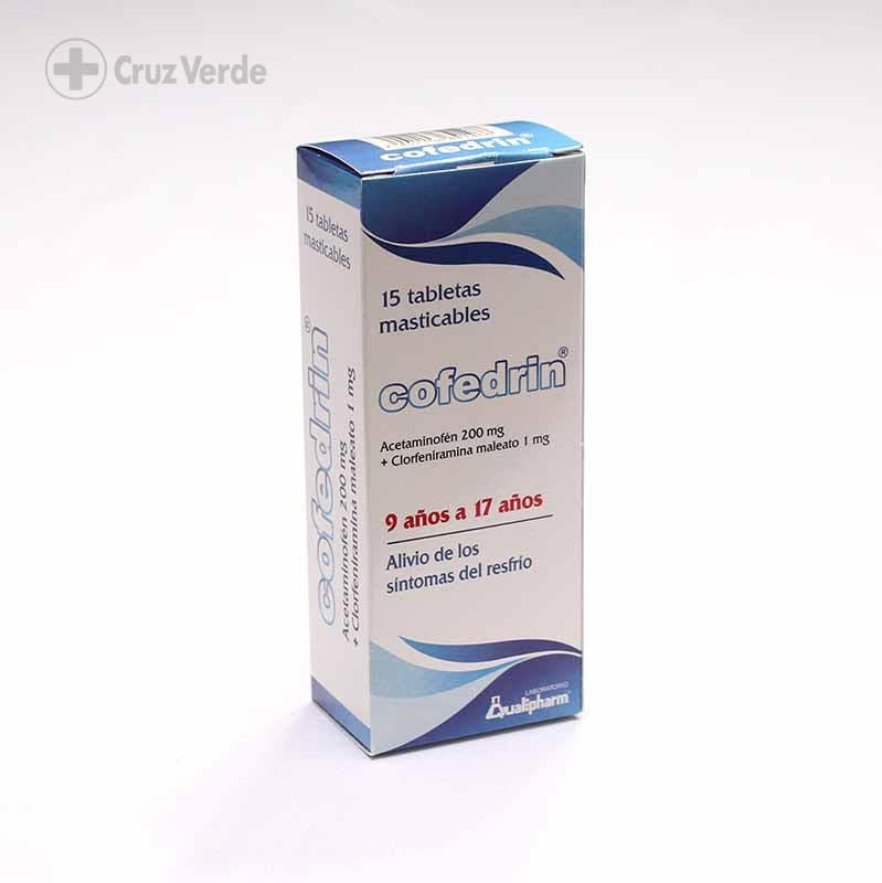 Cofedrin 9-17 Años 200mg/1mg 15 Tableta Masticable
