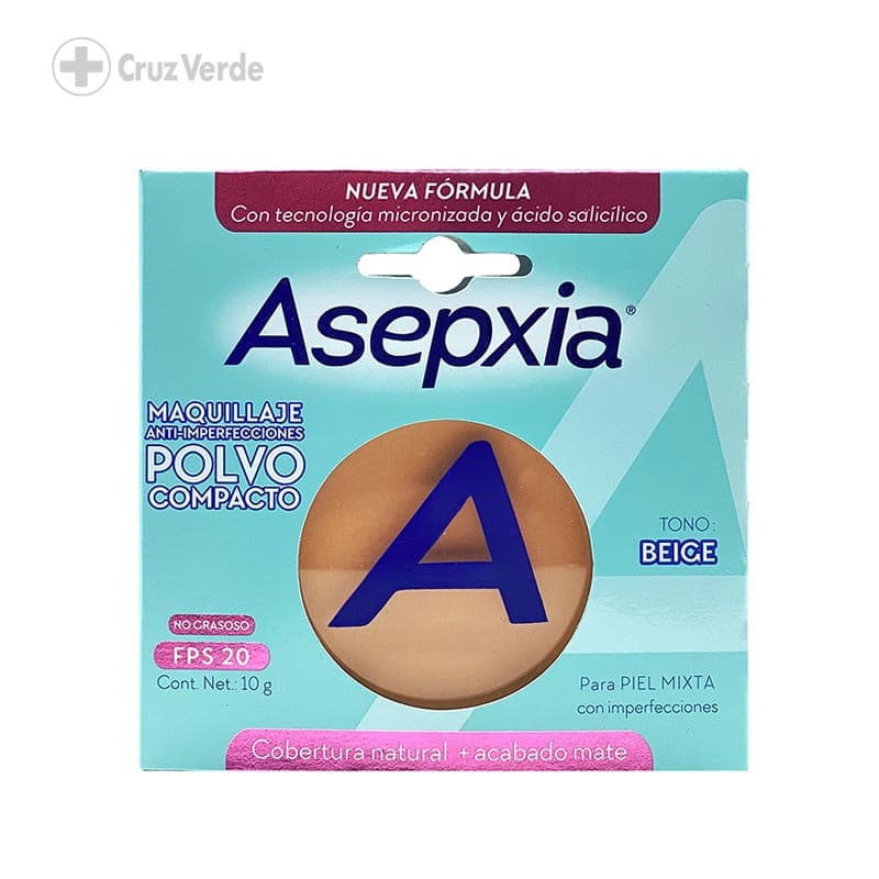 Asepxia Maquillaje Beige 10g Polvo Compacto