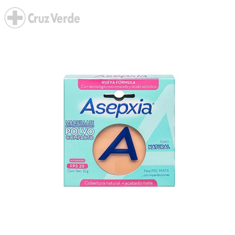 Asepxia Maquillaje Beige Claro 10g Polvo Compacto