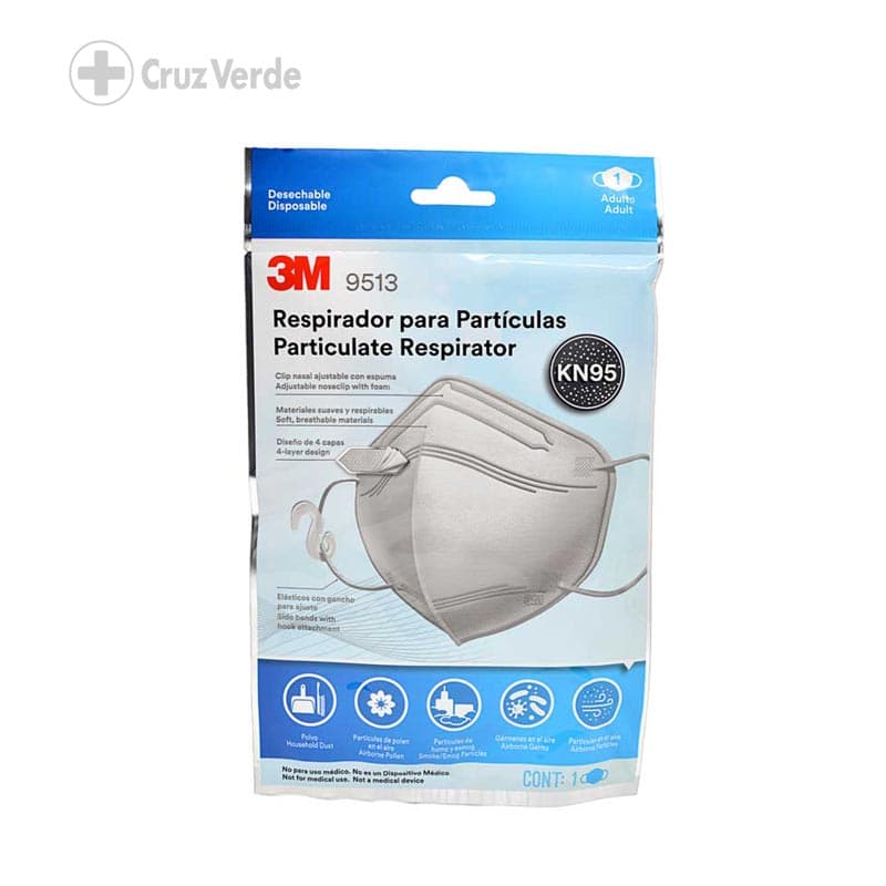 3m Respirador Para Particulas Kn95 1 Unidad