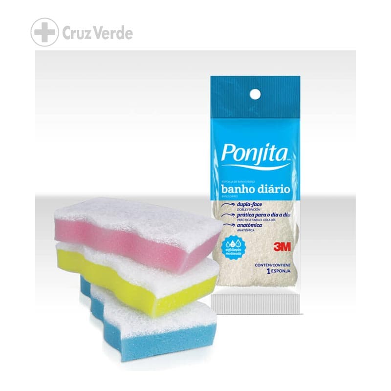 3m Ponjita Esponja De Baño Colores Surtidos 1 Unidad