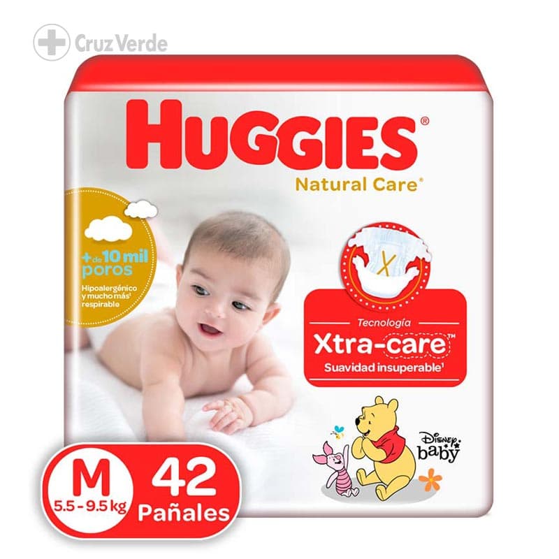Huggies Pañal Natural Care Mega 42 Unidad Talla M