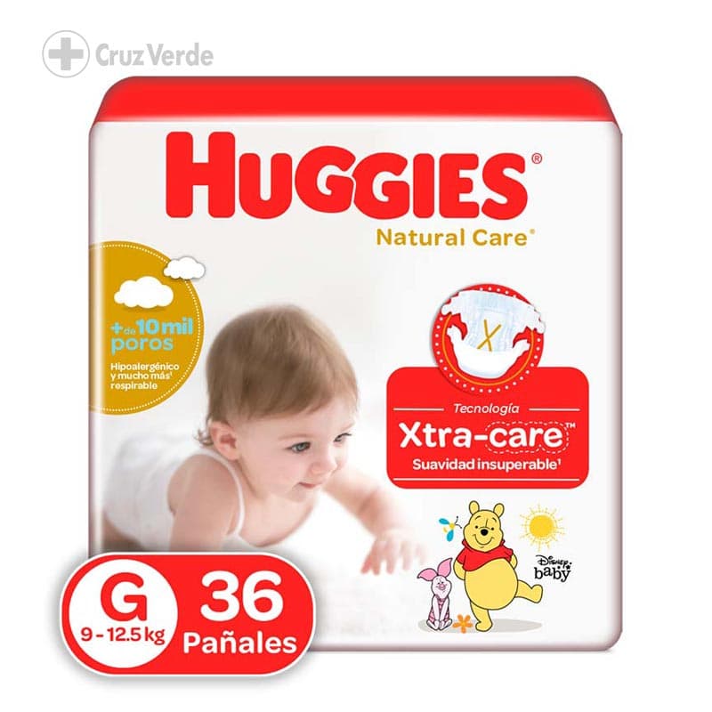 Huggies Pañal Natural Care Mega 36 Unidad Talla G
