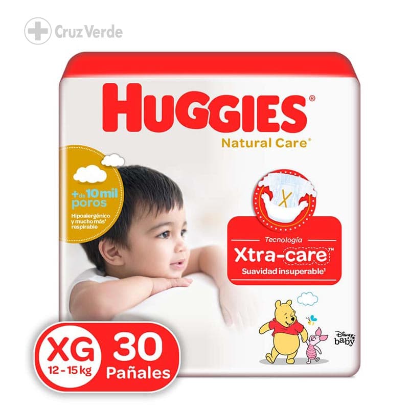Huggies Pañal Natural Care Mega 30 Unidad Talla Xg