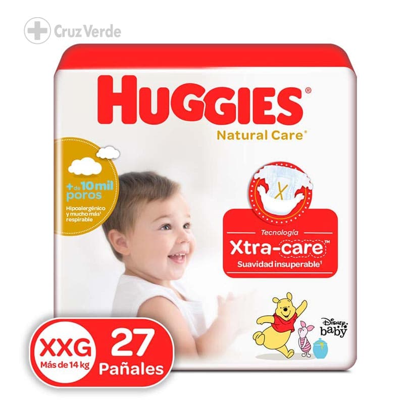 Huggies Pañal Natural Care Mega 27 Unidad Talla Xxg