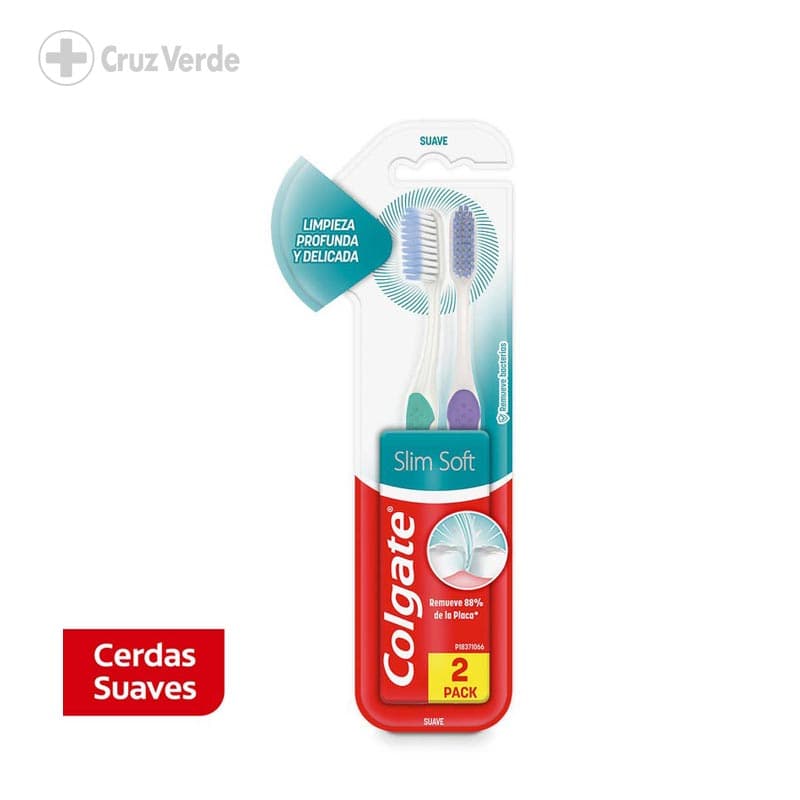 Colgate Cepillo Dental Slim Soft Suave 2 Unidad (pack)