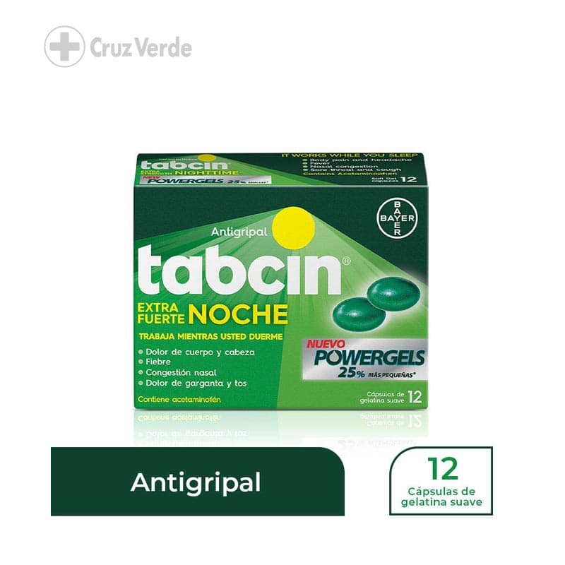 Tabcin Ef Noche Power Gel 325mg 12 Capsula Gel