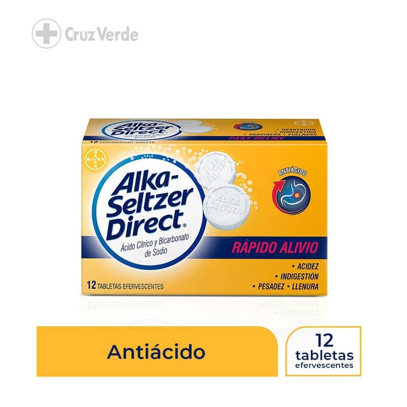 Alka Seltzer Direct 12 Tableta Efervescente