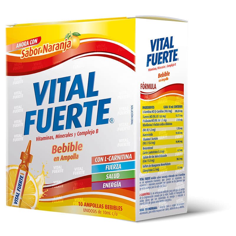 Vital Fuerte Sabor Naranja 10 Ampolla Beb 10ml