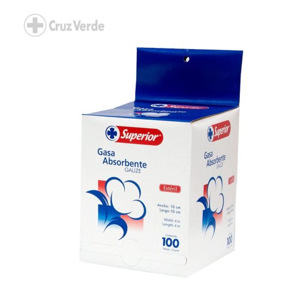 Superior Gasa Esteril Absorbente 100 Unidad 10cmx10cm (disp)